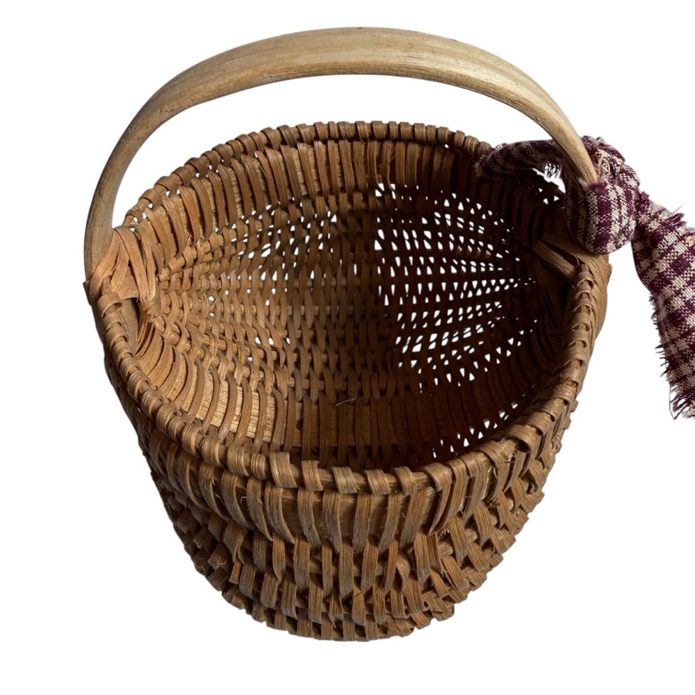 Small Wicker Woven Buttocks Split Bottom Egg Basket - Picture 4 of 6